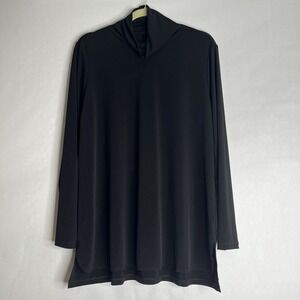 Susan Graver Women's Top Sweater Sz XL Modern Essentials Regular Black EUC